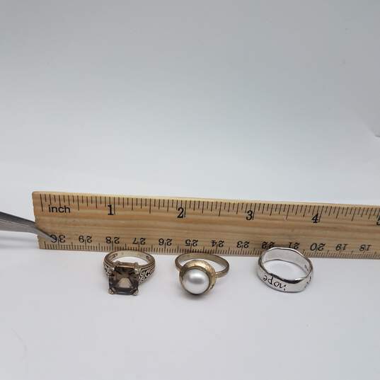 Sterling Silver Assorted Gemstone Sz 4 3/4 - 7 3/4 Ring Bundle 3pcs 11.2g image number 10