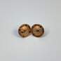 Designer Michael Kors Gold-Tone MK Logo Button Fashionable Stud Earrings image number 2