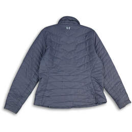 Womens Blue Mock Neck Long Sleeve Full-Zip Puffer Jacket Size X-Large alternative image