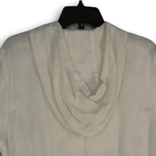 NWT Womens White Long Sleeve Hooded Full-Zip Jacket Size Medium image number 4