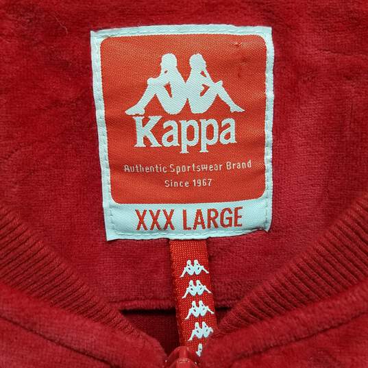 Kappa Red Velour Track Jacket 3XL image number 3