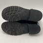 Womens Black Suede Round Toe Adjustable Strap Studded Biker Boots Size 38.5 image number 5