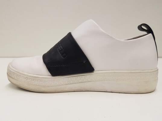 Karl Lagerfeld Paris Asha Women's Slip-On Shoes White/Black Size 6 image number 6