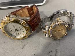 Set Of 2 Fossil Womens Silver Gold Tone Chronograph Analog Wristwatch 126g alternative image