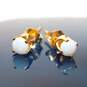 14K Yellow Gold Opal Earrings image number 1