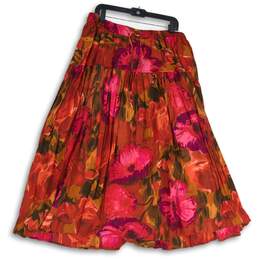 Liz & Me Womens Multicolor Floral Elastic Drawstring Waist A-Line Skirt Size 1X
