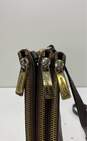 Michael Kors Brown Leather Triple Zip Accordion Crossbody Bag image number 3