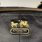 Coach Womens Black Madison Leather Detachable Strap Charm Satchel Bag image number 5