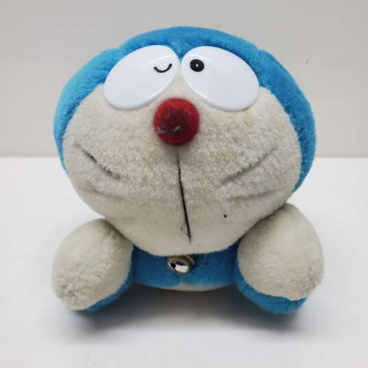 Vintage Fujiko Stuffed Doraemon 1970 Stuffed Cat Plush Toy 9 in. image number 2