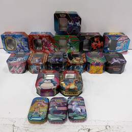 17 Assorted Empty Pokemon TCG Container Tins