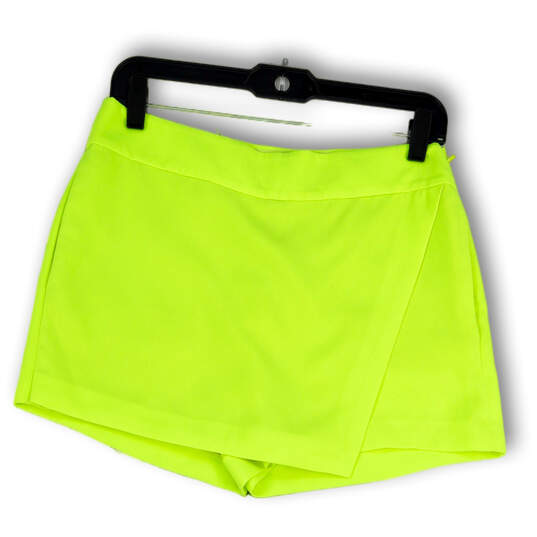 Womens Green Flat Front Side Zip Stretch Asymmetric Skort Skirt Size 4 image number 1