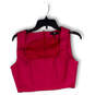 Womens Pink Square Neck Sleeveless Back Zip Cropped Top Size Small image number 1