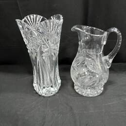 Crystal Glass Vase & Pitcher Bundle