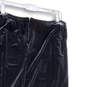 Womens Black Velvet Side Slit Back Zip Midi Straight & Pencil Skirt Size L image number 4