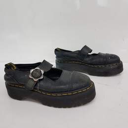 Dr. Martens Addina Flower Buckle Leather Platform Shoes Size 6