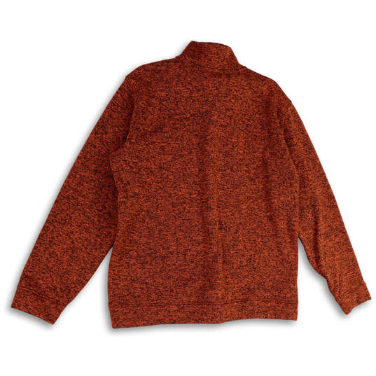 Mens Orange Long Sleeve Mock Neck Stretch Pullover Sweater Size X-Large image number 2