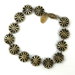Designer Liz Palacios Gold-Tone Flower Green Rhinestone Tennis Bracelet alternative image