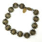Designer Liz Palacios Gold-Tone Flower Green Rhinestone Tennis Bracelet image number 2