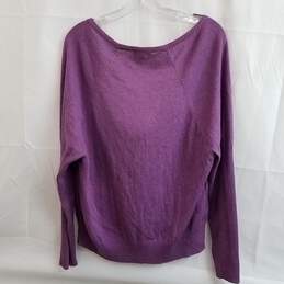 EILEEN FISHER Woman Cardigan S Organic Cotton Knit Cowl Neck Button Front Purple Size 1X alternative image
