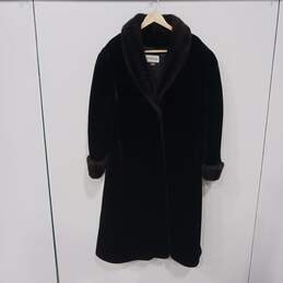 Women's Black Charles Klein Faux Fur Coat Size XL