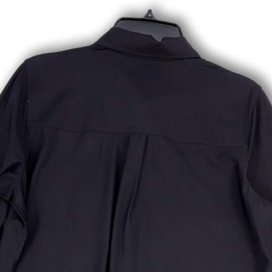 NWT Womens Black Long Sleeve Front Pocket Collared Button-Up Shirt Size 2 image number 4