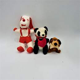 VTG Carnival Prize Plush Toys Samet & Wells Dog Heart Panda Dog Ace Novelty