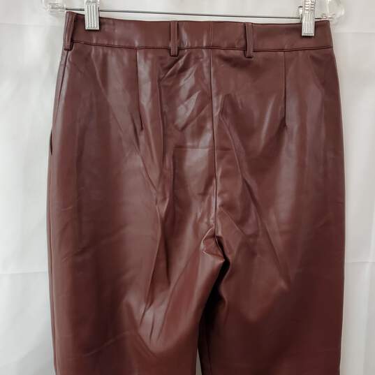 French Connection Brown Faux Leather Pants Women's 6 NWT image number 2