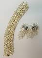 VNTG Faux Pearl & Aurora Borealis Necklace Cluster Earrings & Bracelet 149.2g image number 3