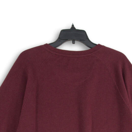 Mens Maroon Long Sleeve Crew Neck Classic Pullover Sweatshirt Size XXL image number 4