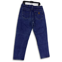 Mens Blue Denim Medium Wash Five Pocket Design Straight Jeans Size 36x32 alternative image