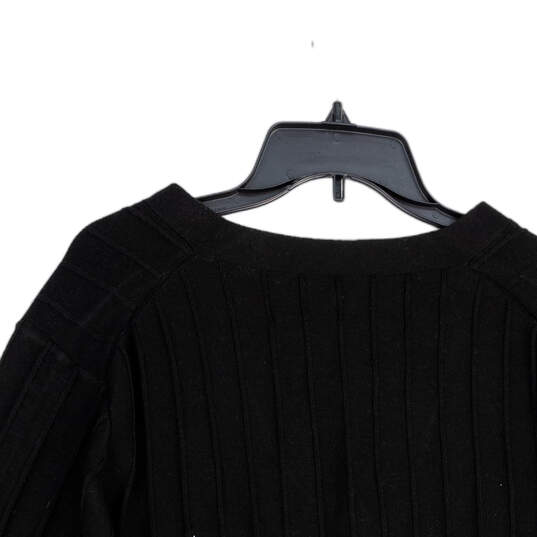 NWT Mens Black Knitted V-Neck Slim Fit Pullover Sweater Size 3XLT image number 4