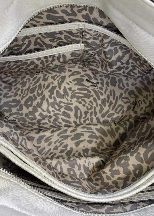 Guess White Zipper Tote Bag image number 4