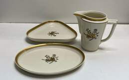 Royal Copenhagen Porcelain Condiment Trays and Pitcher Fine China 3 Pc Set