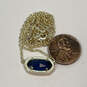 Designer Kendra Scott Gold-Tone Blue Stone Lobster Clasp Pendant Necklace image number 3