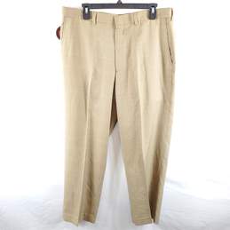 Haggar Men Brown Plaid Dress Pants Sz 38 NWT