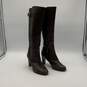 Emporio Armani Womens Brown Leather Almond Toe Knee High Riding Boots Size 38.5 image number 3