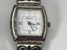 Authentic Womens Waterford Silver Tone Square Analog Wristwatch JEWRE6YMQ-B