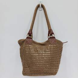 The Sak Brown Knitted/Crocheted  Purse With Shiny Lining