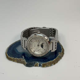 Designer Relic Silver-Tone Round Dial Rhinestone Analog Wristwatch