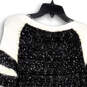 NWT Womens Black White Round Neck Long Sleeve Knitted Pullover Sweater OS image number 4