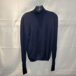 Tory Burch Long Sleeve Navy Lightweight Pullover Turtleneck Sweater Size S