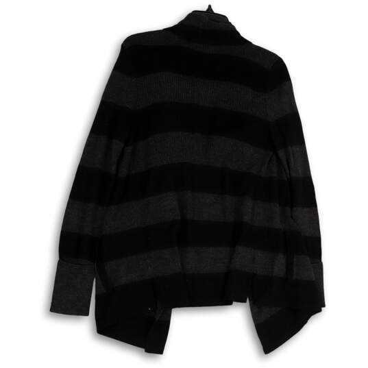 Womens Gray Black Striped Long Sleeve Open Front Cardigan Sweater Size S image number 2