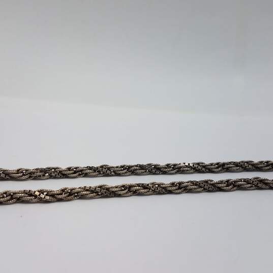 Sterling Silver Box Chain Twist Double Link Necklace 17.2g image number 2