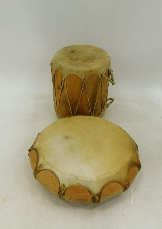 Unbranded Wooden Drum (Set of 2) image number 1