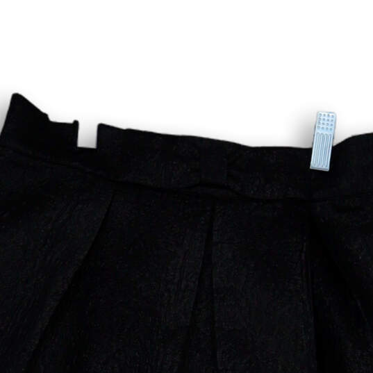 Womens Black Pleated Side Zip Short Length A-Line Skirt Size 12 image number 4