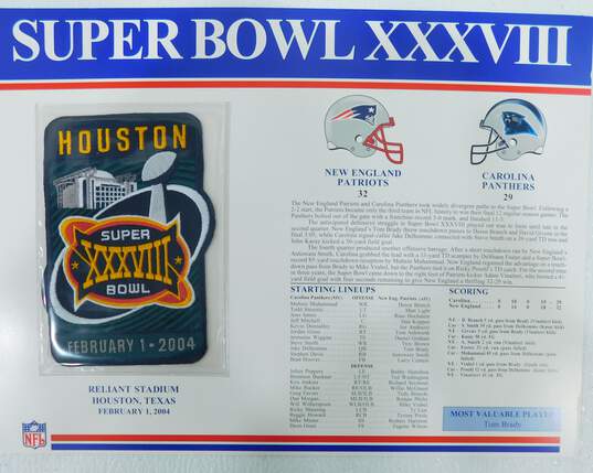 2004 Super Bowl XXXVIII Uniform Worn Patch Patriots vs. Panthers image number 1