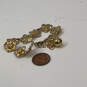 Designer Kate Spade Gold-Tone Rhinestones Twisted Flower Chain Bracelet image number 2