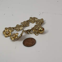 Designer Kate Spade Gold-Tone Rhinestones Twisted Flower Chain Bracelet alternative image