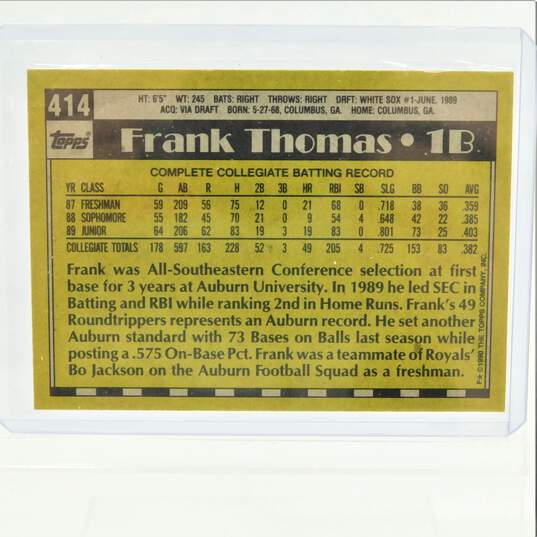 1990 HOF Frank Thomas Topps Rookie Chicago White Sox image number 3