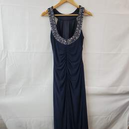 XSCAPE Navy Sequin Sleeveless Maxi Dress Women's 12 alternative image